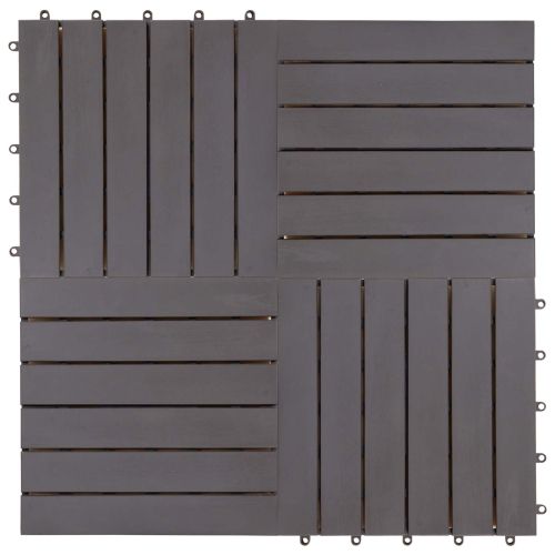 Плочка за decking 20 pcs Сиво 30 x 30 cm Дърво от Акация