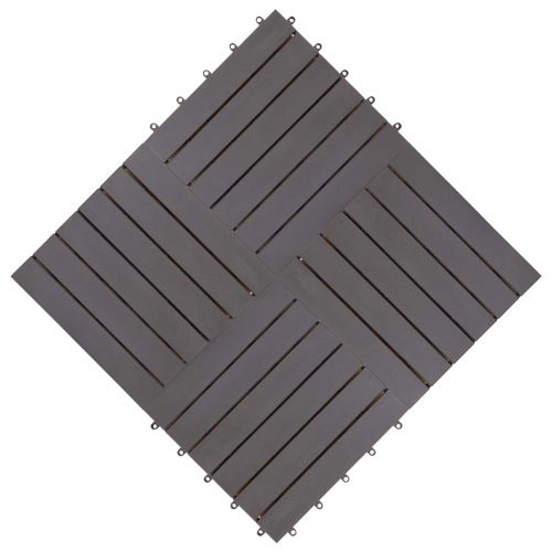 Плочка за decking 20 pcs Сиво 30 x 30 cm Дърво от Акация