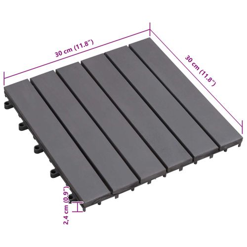 Плочка за decking 20 pcs Сиво 30 x 30 cm Дърво от Акация