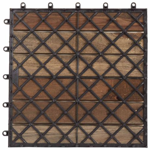 Плочка за decking 30 pcs Сиво 30 x 30 cm Дърво от Акация