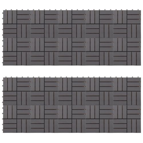 Плочка за decking 20 pcs Сиво 30 x 30 cm Дърво от Акация