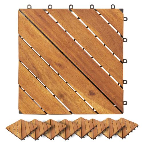 Плочка за decking 20 pcs Кафяво 30 x 30 cm Дърво от Акация
