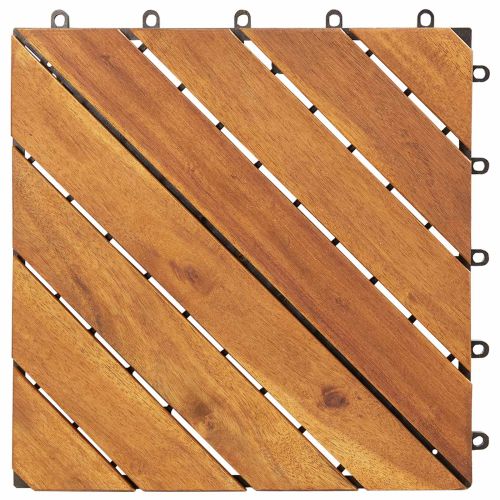 Плочка за decking 20 pcs Кафяво 30 x 30 cm Дърво от Акация