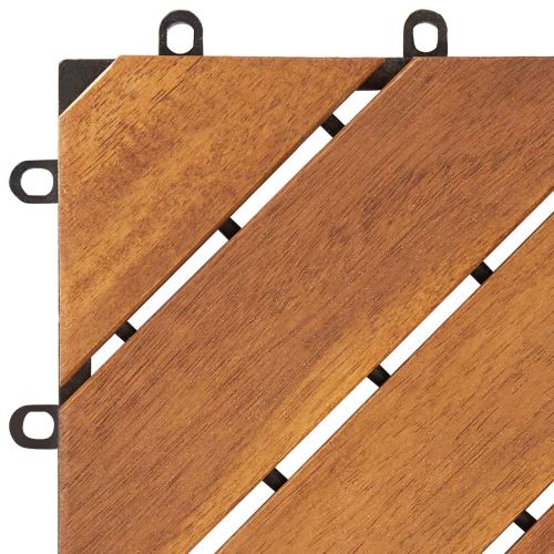 Плочка за decking 20 pcs Кафяво 30 x 30 cm Дърво от Акация