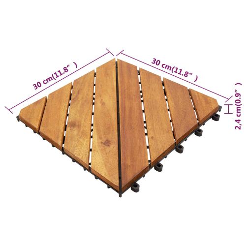 Плочка за decking 20 pcs Кафяво 30 x 30 cm Дърво от Акация