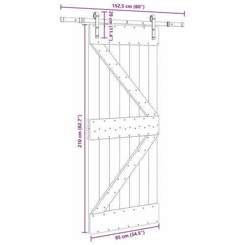 Преплъзваща се врата NARVIK 85 x 210 см (152,5 см)