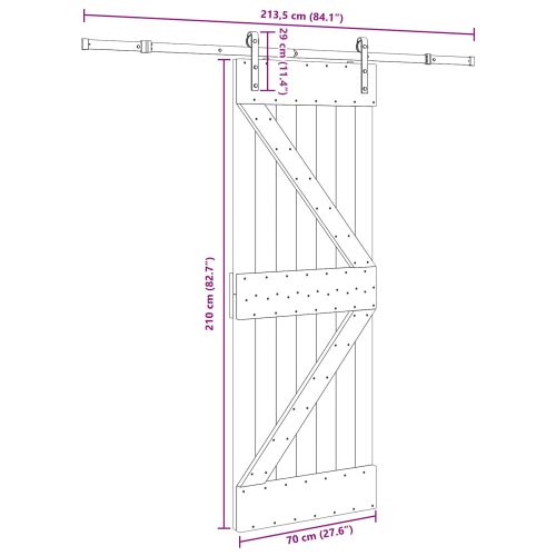 Преплъзваща се врата NARVIK 70 x 210 см (213,5 см)