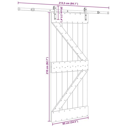 Преплъзваща се врата NARVIK 85 x 210 см (213,5 см)