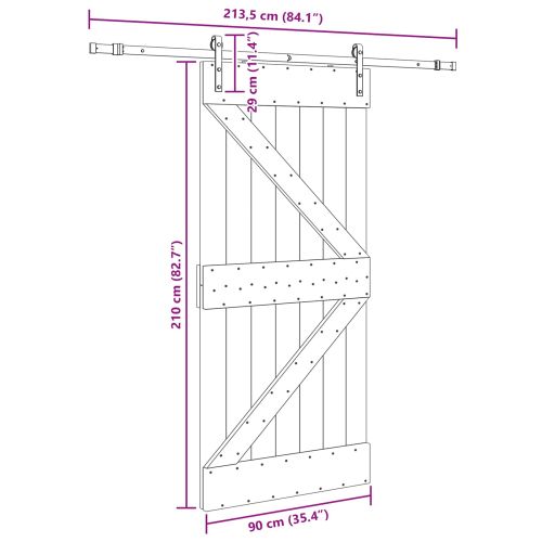 Преплъзваща се врата NARVIK 90 x 210 см (213,5 см)