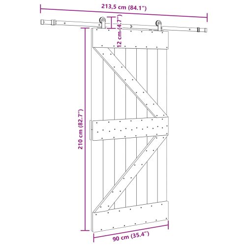 Преплъзваща се врата NARVIK 90 x 210 см (213,5 см)