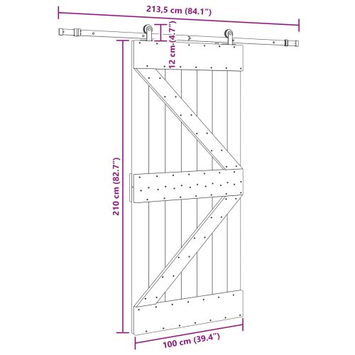 Преплъзваща се врата NARVIK 100 x 210 см (213,5 см)