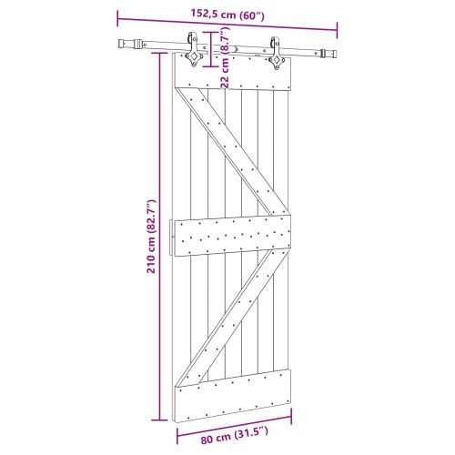Преплъзваща се врата NARVIK 80 x 210 см (152,5 см)