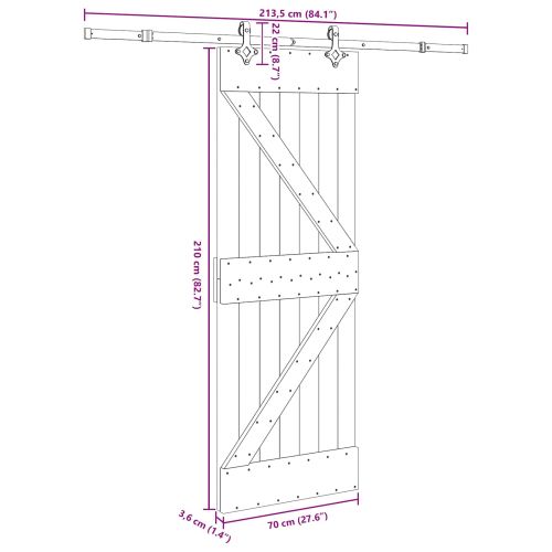 Преплъзваща се врата NARVIK 70 x 210 см (213,5 см)