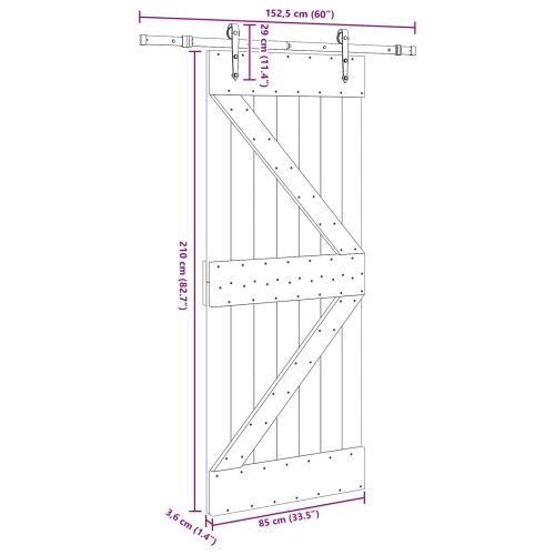 Преплъзваща се врата NARVIK 85 x 210 см (152,5 см)
