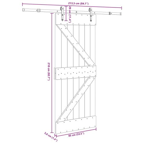 Преплъзваща се врата NARVIK 85 x 210 см (213,5 см)