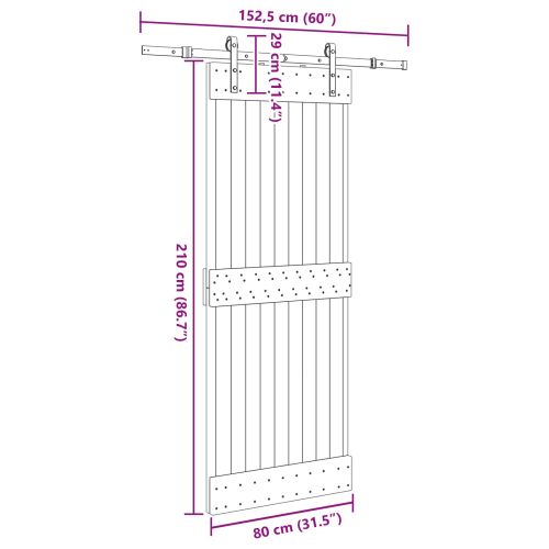 Преплъзваща се врата NARVIK 80 x 210 см (152,5 см)
