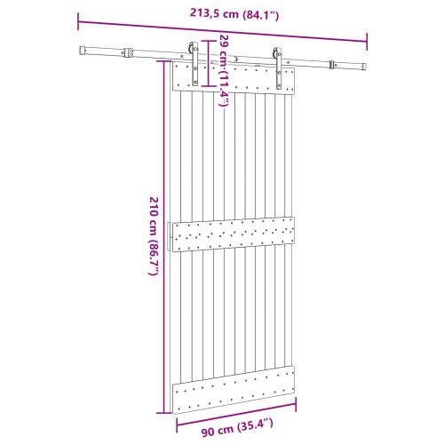 Преплъзваща се врата NARVIK 90 x 210 см (213,5 см)