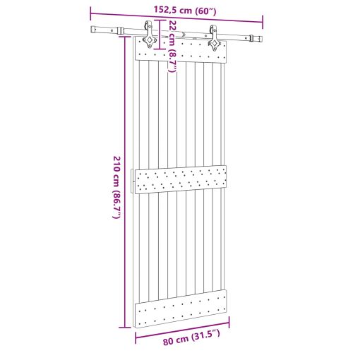 Преплъзваща се врата NARVIK 80 x 210 см (152,5 см)