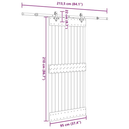 Преплъзваща се врата NARVIK 95 x 210 см (213,5 см)
