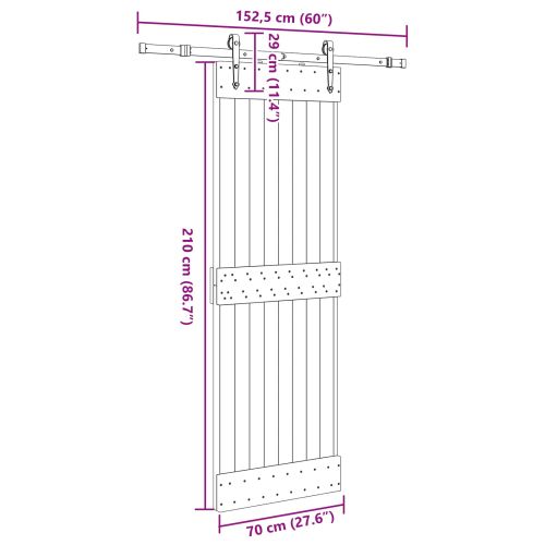 Преплъзваща се врата NARVIK 70 x 210 см (152,5 см)