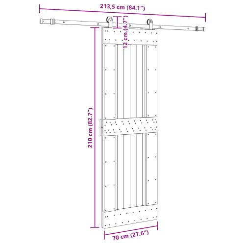 Преплъзваща се врата NARVIK 70 x 210 см (213,5 см)