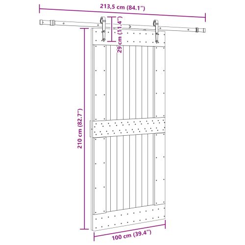 Преплъзваща се врата NARVIK 100 x 210 см (213,5 см)