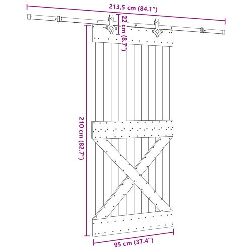 Преплъзваща се врата NARVIK 95 x 210 см (213,5 см)