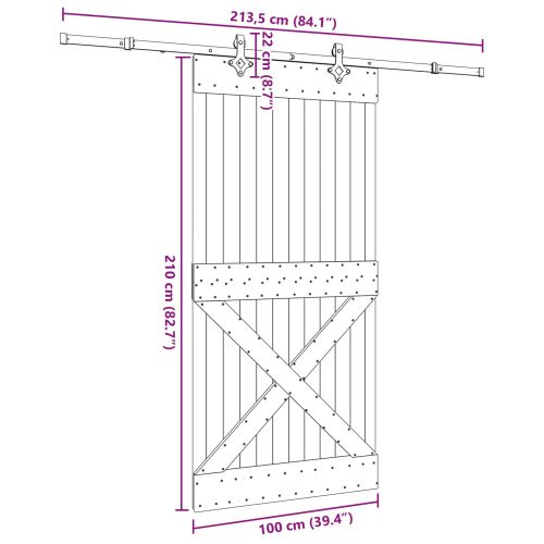 Преплъзваща се врата NARVIK 100 x 210 см (213,5 см)