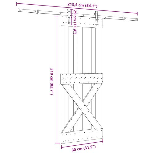 Преплъзваща се врата NARVIK 80 x 210 см (213,5 см)
