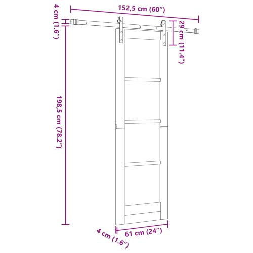 Преплъзваща се врата Натурално 61 x 198,5 см