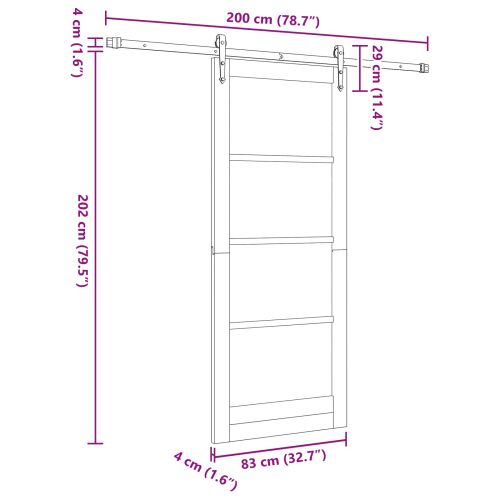 Преплъзваща се врата ORKDAL Бяло 83 x 202 см