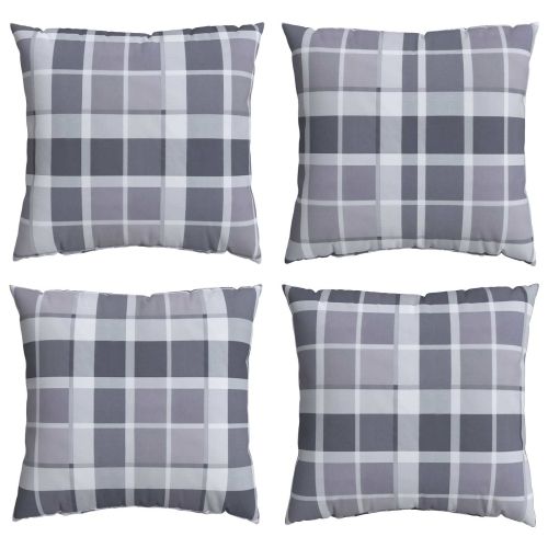 Възглавница за открито 4 pcs Сиви квадратчета 50 x 50 cm