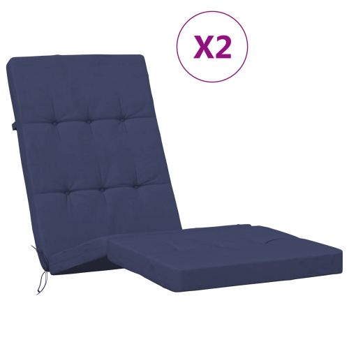 Възглавница за открито 2 pcs Морски син 180 x 55 x 7 см Текстил