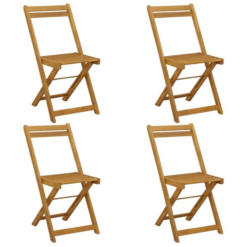 Сгъваеми градински столове 4 pcs Натурално 40 x 53 x 80 см