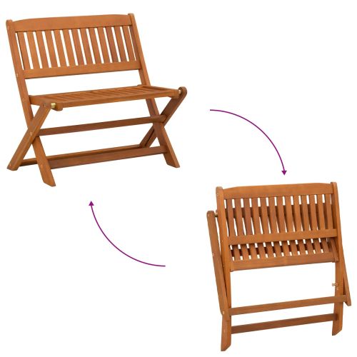 Детска пейка 1 -Seater 61 x 38 x 57 см Плътно евкалиптово дърво