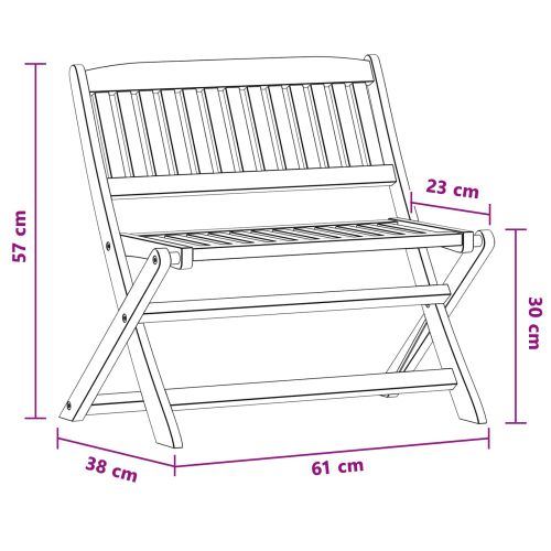 Детска пейка 1 -Seater 61 x 38 x 57 см Плътно евкалиптово дърво