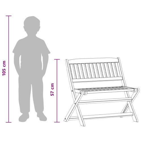 Детска пейка 1 -Seater 61 x 38 x 57 см Плътно евкалиптово дърво