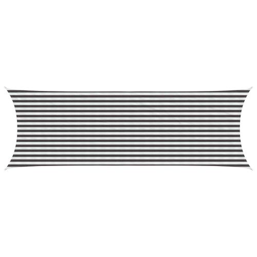 Слънцезащитен плат Антрацит и бяло 2 x 6 m HDPE
