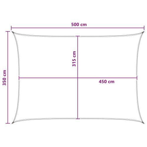 Слънцезащитен плат Антрацит и бяло 3,5 x 5 m HDPE