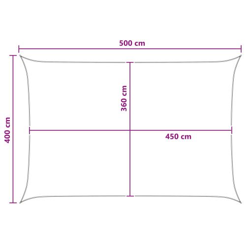 Слънцезащитен плат Антрацит и бяло 4 x 5 m HDPE