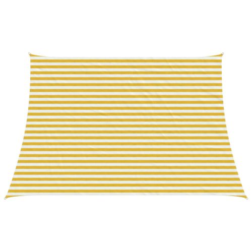 Слънцезащитен плат Жълт и бял 3 / 4 x 3 m HDPE