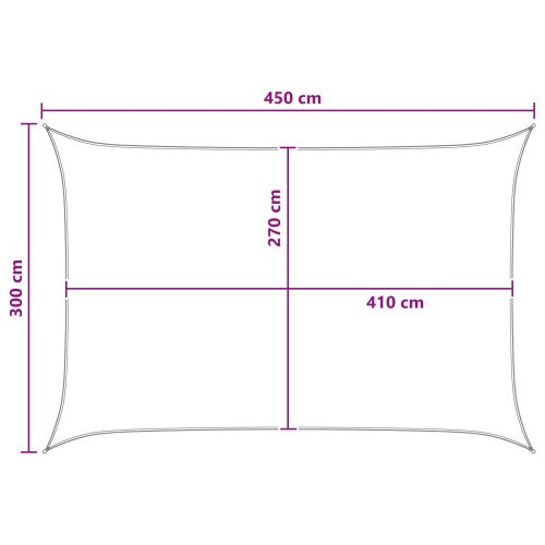 Слънцезащитен плат 3 x 4,5 m HDPE Правоъгълна Синьо и бяло