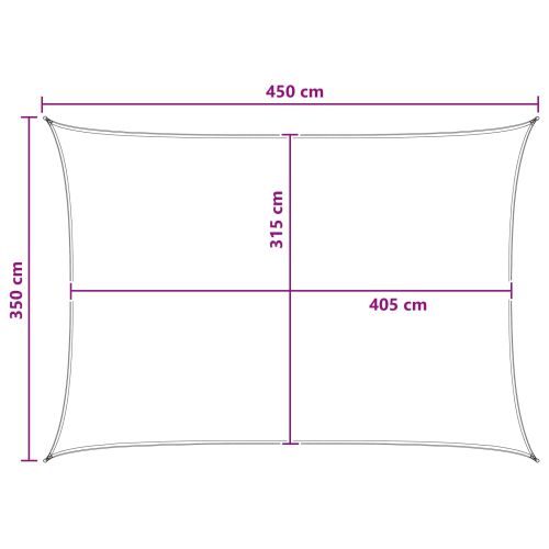 Слънцезащитен плат Светлосив и бял 3,5 x 4,5 m HDPE