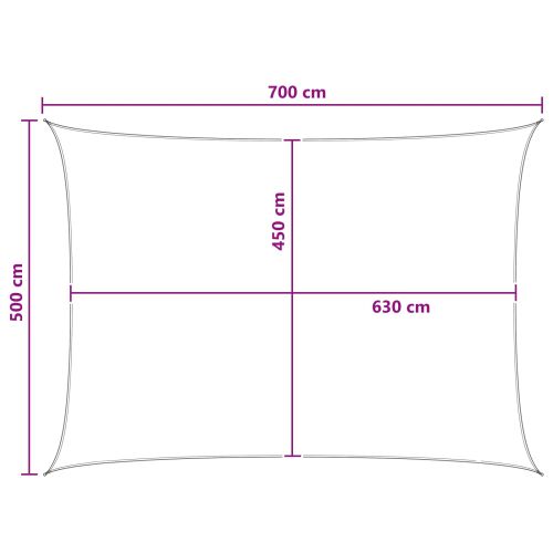 Слънцезащитен плат Светлосив и бял 5 x 7 m HDPE
