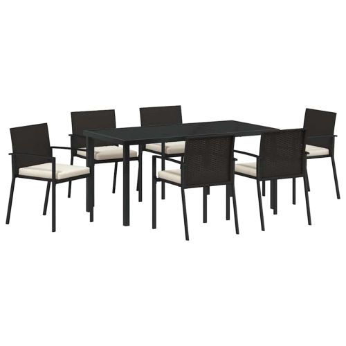 Комплект за хранене в градината 7 pcs Черно