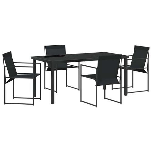Комплект за хранене в градината 5 pcs Черно Текстилен и стомана
