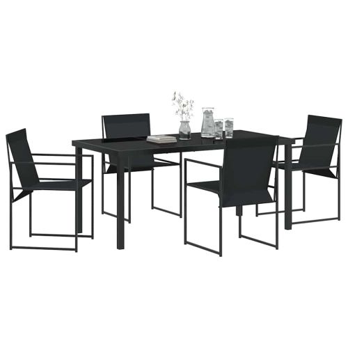 Комплект за хранене в градината 5 pcs Черно Текстилен и стомана