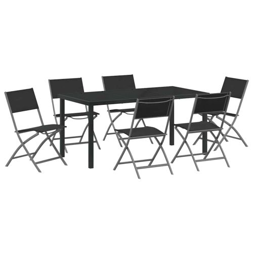 Комплект за хранене в градината 7 pcs Черно