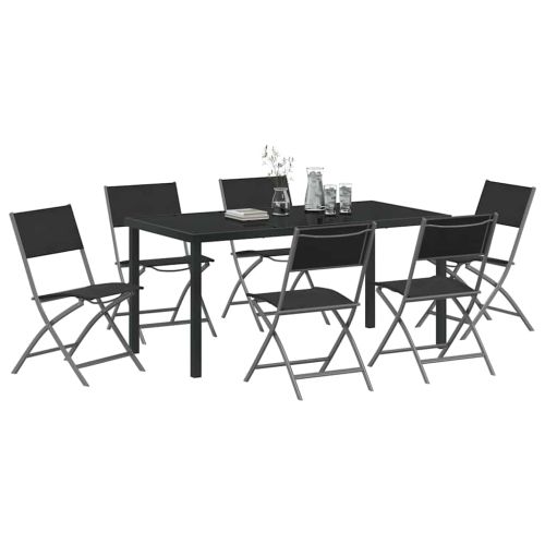 Комплект за хранене в градината 7 pcs Черно