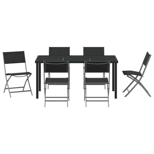 Комплект за хранене в градината 7 pcs Черно